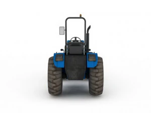 blue farm tractor 3D Model
