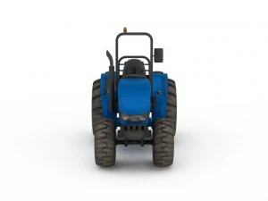 blue farm tractor 3D Model