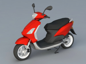 electric moped scooter 3D 模型