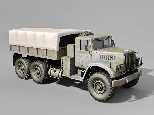 military kraz truck 3D Model .c4d .max .obj .3ds .fbx .stl .blend