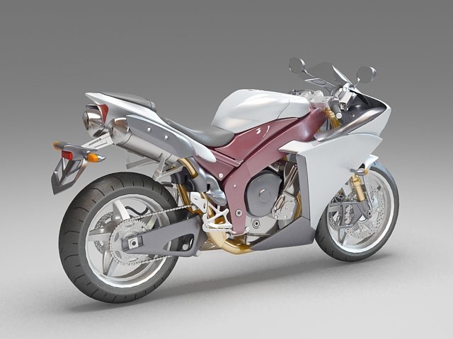 street motorcycle 3D Модель .c4d .max .obj .3ds .fbx .stl .blend 