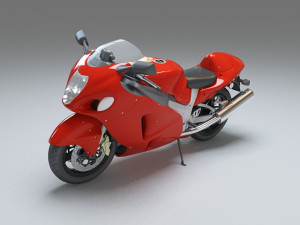 red motorcycle 3D Model