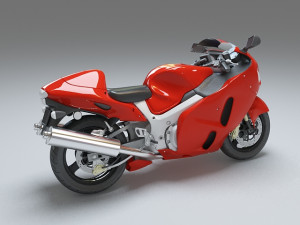 red motorcycle Modèle 3D