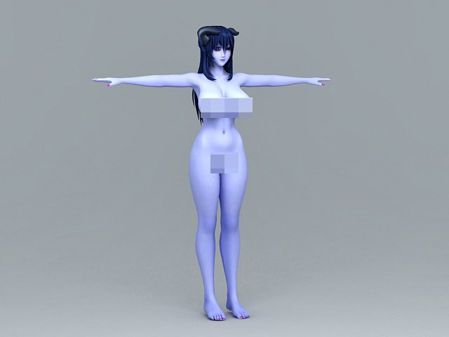 devil girl 3D Model .c4d .max .obj .3ds .fbx .stl .blend 