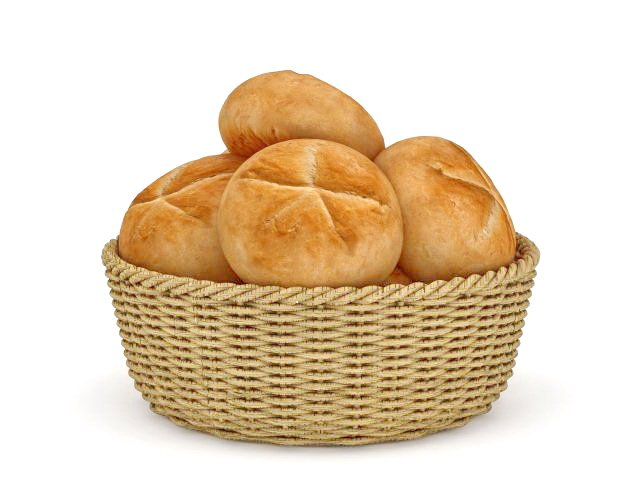 bread in basket 3Dモデル .c4d .max .obj .3ds .fbx .stl .blend 