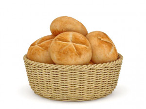 bread in basket 3D Model