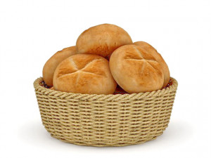 bread in basket 3Dモデル