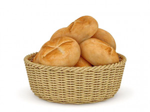 bread in basket 3Dモデル
