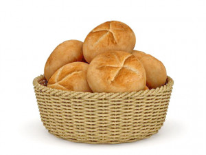 bread in basket 3Dモデル