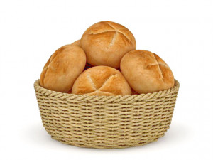 bread in basket 3Dモデル