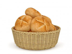 bread in basket 3Dモデル