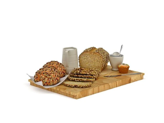 breakfast 3D Model .c4d .max .obj .3ds .fbx .stl .blend 