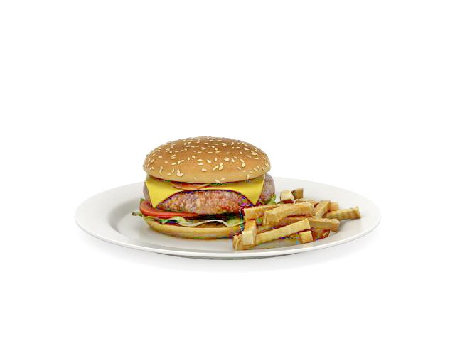 burger Modelo 3D .c4d .max .obj .3ds .fbx .stl .blend 