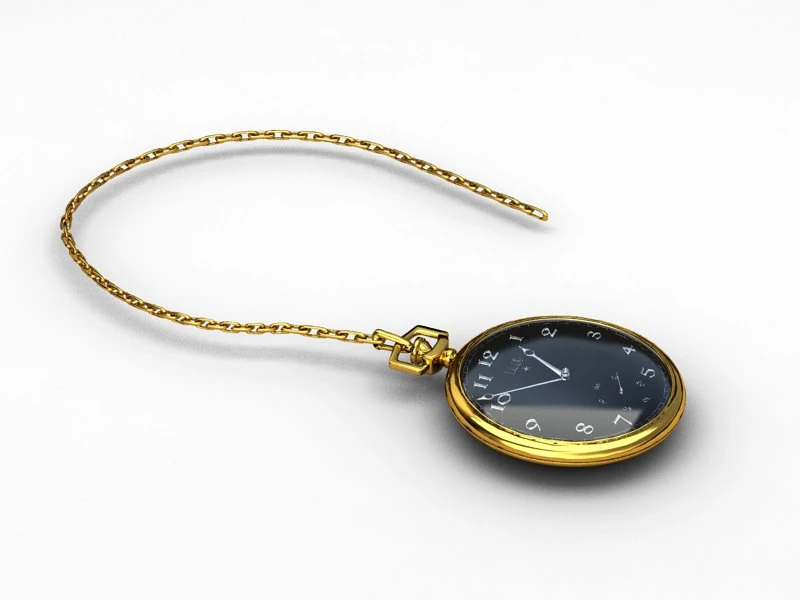 gold pocket watch 3D Model .c4d .max .obj .3ds .fbx .stl .blend 