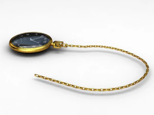gold pocket watch 3D Model