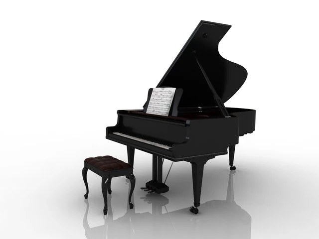 pianoforte reale Modello 3D .c4d .max .obj .3ds .fbx .stl .blend