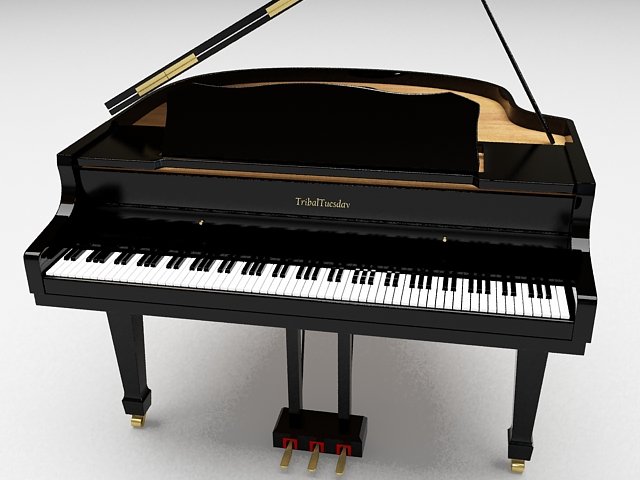 piano Model 3D .c4d .max .obj .3ds .fbx .stl .blend 