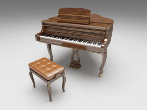 pianoforte a coda Modello 3D