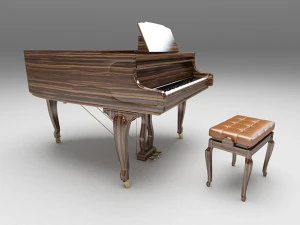 fortepian skrzydłowy Model 3D