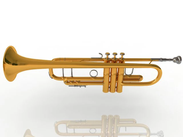 trumpet 3D Model .c4d .max .obj .3ds .fbx .stl .blend 