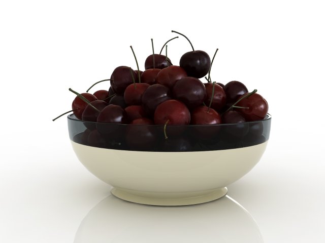 fruit cherry in the plate Modèle 3D .c4d .max .obj .3ds .fbx .stl .blend 