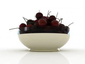 fruit cherry in the plate 3D Model