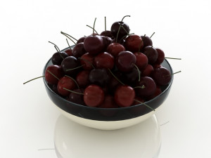fruit cherry in the plate Modèle 3D
