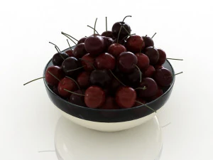 fruit cherry in the plate 3D Model