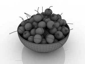 fruit cherry in the plate 3D Model