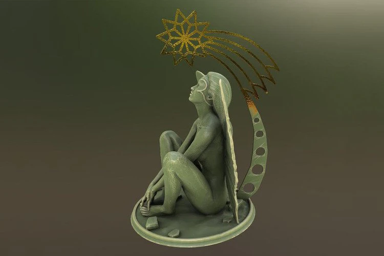 dreaming girl 3D Model .c4d .max .obj .3ds .fbx .stl .blend 