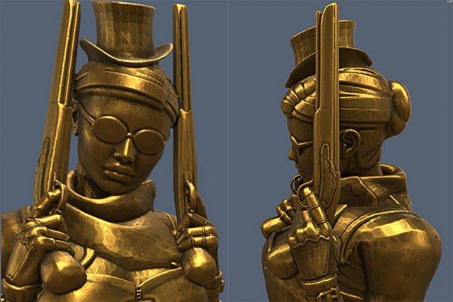 steampunk lady 3D Model .c4d .max .obj .3ds .fbx .stl .blend 
