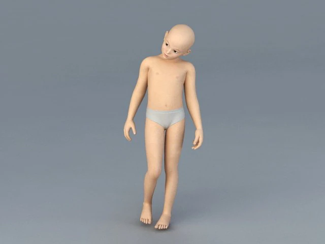 boy child 3D Model .c4d .max .obj .3ds .fbx .stl .blend 
