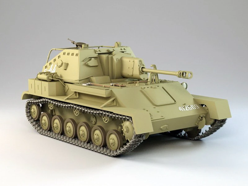 su-76 tank 3D Model .c4d .max .obj .3ds .fbx .stl .blend 