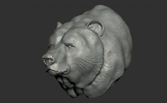 bear bust Model 3D .c4d .max .obj .3ds .fbx .stl .blend 