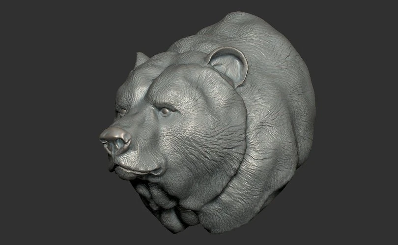 bear bust 3D Model .c4d .max .obj .3ds .fbx .stl .blend