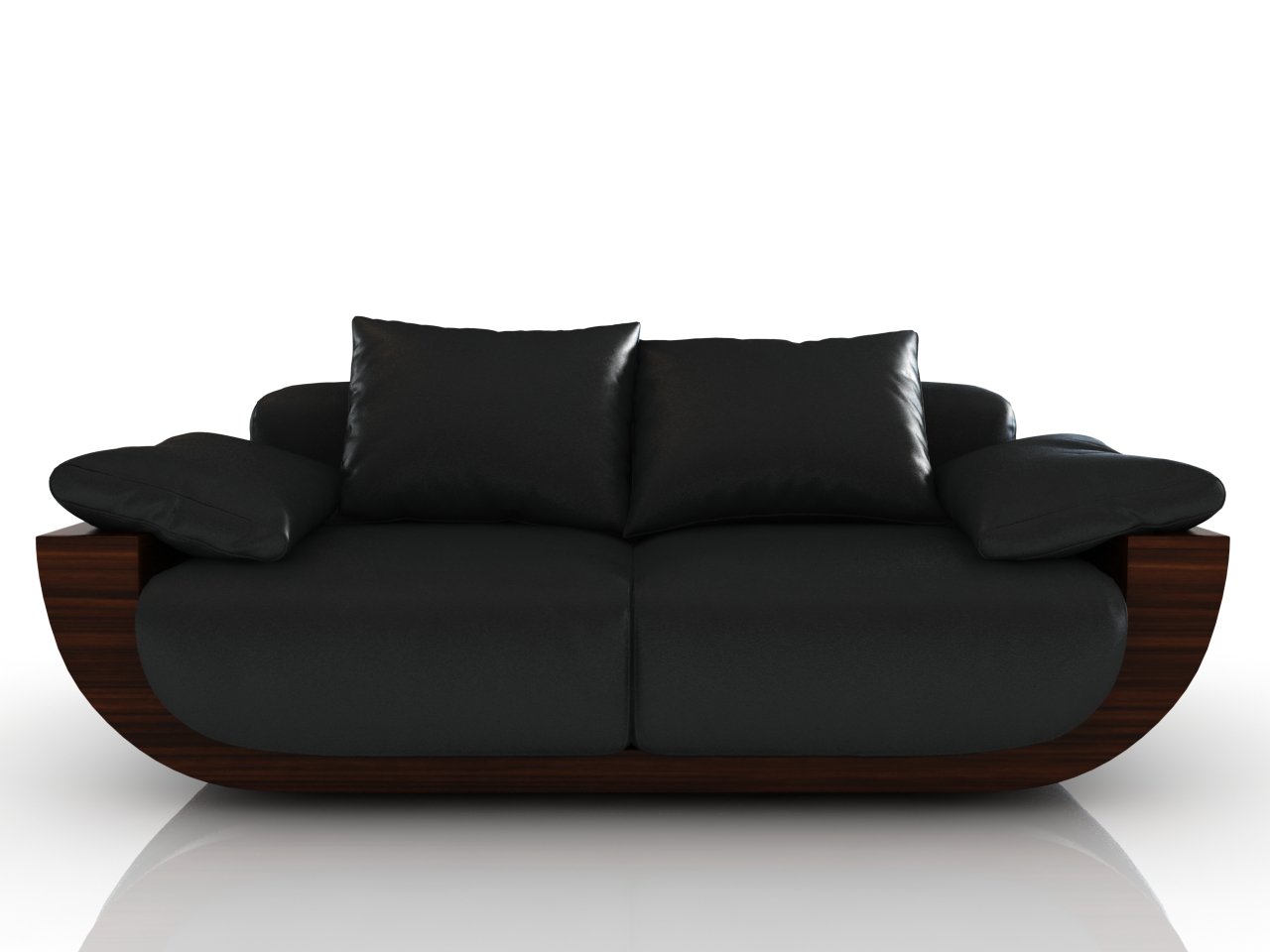 кожаный диван 3d модель
