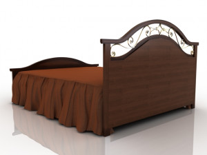 wooden classic bed 3D Model