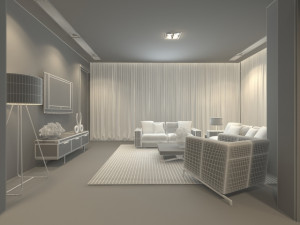 living room 3D-Modell