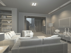 living room 3D-Modell