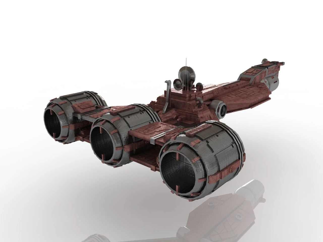 ruimteschip kruiser 3D Model .c4d .max .obj .3ds .fbx .stl .blend 