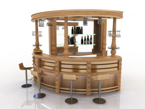 bar counter 3D 模型