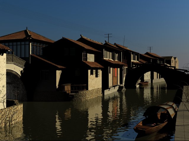old town 3D-Modell .c4d .max .obj .3ds .fbx .stl .blend 