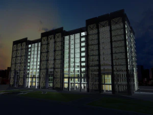 edificio alberghiero Modello 3D