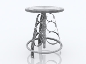 bar chair 3D मॉडल