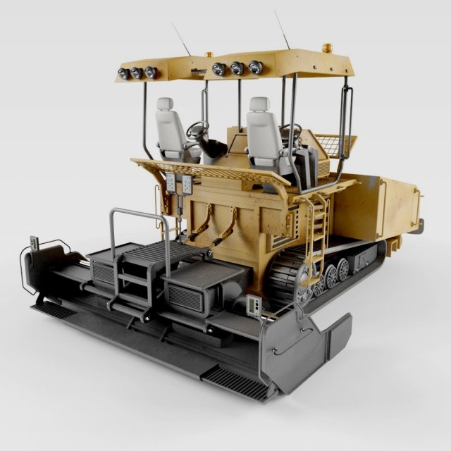 asphalt paver 3D 模型 .c4d .max .obj .3ds .fbx .stl .blend 