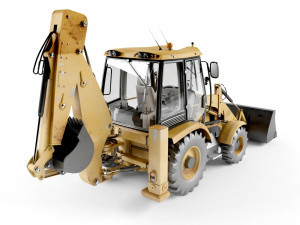 backhoe loader 3D 模型