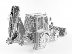 backhoe loader 3D 模型