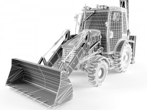 backhoe loader 3D 模型