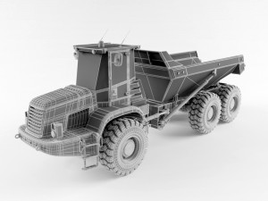 articulated dump truck 3Dモデル