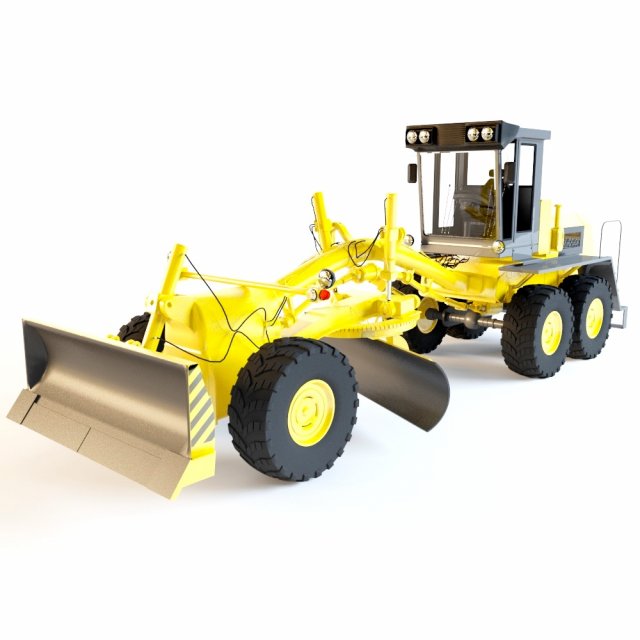 motor grader 3D Model .c4d .max .obj .3ds .fbx .stl .blend 